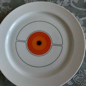 Modern White and Orange Dinner Plate